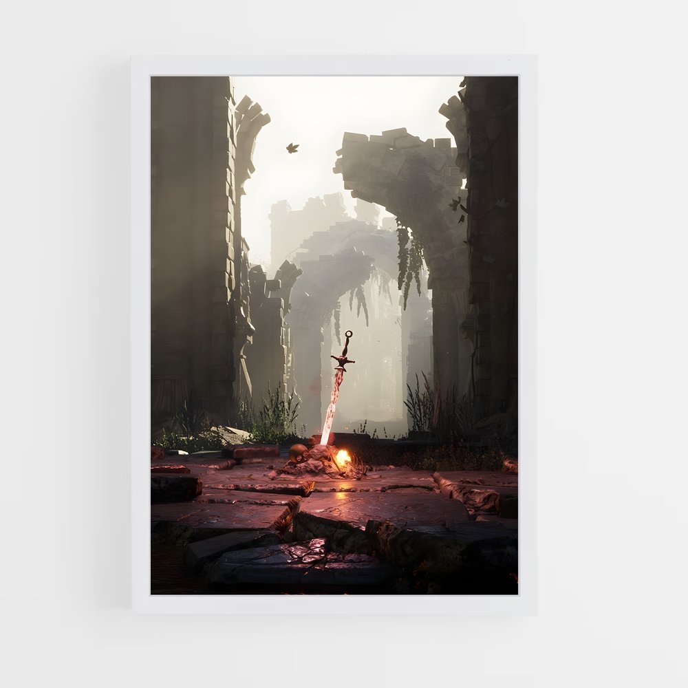 Poster La Gardienne des Ruines – affiche Dark souls (vue 3)